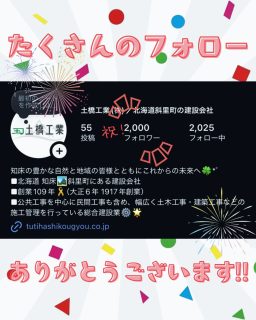 【😭とてもうれしい😭】
⁡
こんにちは😊
土橋工業です！
⁡
GW中にフォロワーさんが2000人へ😢🤍
いつも見ていただきありがとうございます...！！！
⁡
これからも土橋工業インスタグラムをよろしくお願いしたします🧚‍♀️🌸

---------------------------------------
土橋工業(つちはしこうぎょう)株式会社
〒０９９－４１１５
北海道斜里郡斜里町光陽町５２番地２６
TEL：０１５２－２３－２１８８
---------------------------------------

#施工管理 #土木 #建築 #現場監督 #建設業 #建設会社 #社員募集中 #採用情報 #中途採用 #就職活動 #転職 #求人 #未経験 #建設業を盛り上げよう #建設業界の人と繋がりたい #土橋工業 #斜里町 #北海道 #知床 #オホーツク #道東 #網走市 #北海道に住みたい #建設ディレクター #2000人 #嬉しい

⁡